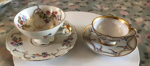 Twee antieke kop en schotels, Antiek en Kunst, Antiek | Servies los, Ophalen of Verzenden