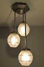 Originele Art-Deco lamp met gesatineerde bollen - 1920, Ophalen of Verzenden, Gebruikt, Glas, Art-Deco, Art-Nouveau, Antiek, Belle Epoque