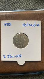 Dubbele Wapenstuiver Hollandia 1788 zilver, Postzegels en Munten, Munten | Nederland, Ophalen of Verzenden