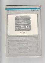 gebruiksaanwijzing cassettedeck Philips FS 291, Ophalen of Verzenden, Dubbel, Philips