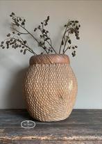 Oude rieten mand vismand gevlochten stoer sober landelijk, Verzenden, Nieuw