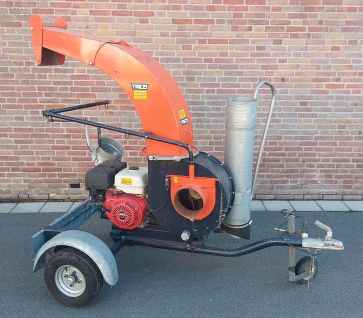 Trilo SU40 zuigunit bladzuiger op aanhanger (80km/u), Tuin en Terras, Bladblazers, Zo goed als nieuw, Benzine, Met versnipperfunctie