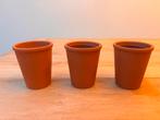 Set van 3 Terracotta Bloempotjes, Gebruikt, Rond, Binnen, Ophalen of Verzenden