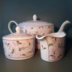 Johnson Brothers ROSE DAMASK theepot melkkan en suikerpot, Overige typen, Nieuw, Ophalen of Verzenden, Overige stijlen