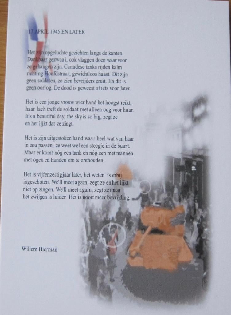 gedicht op kaart - bevrijding april 1945 en later - nieuw, Verzamelen, Ansichtkaarten | Themakaarten, Verzenden, 1940 tot 1960