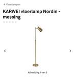 KARWEI Vloerlamp Nordin - Messing, Huis en Inrichting, Lampen | Vloerlampen, Ophalen, Zo goed als nieuw, Metaal, 100 tot 150 cm