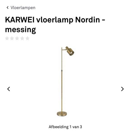 KARWEI Vloerlamp Nordin - Messing, Huis en Inrichting, Lampen | Vloerlampen, Zo goed als nieuw, 100 tot 150 cm, Metaal, Ophalen
