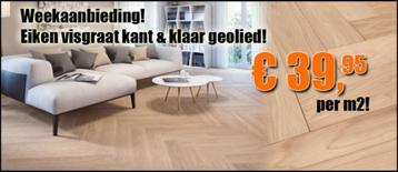 Eiken visgraat multivloer kleurloos geolied. WEEKAANBIEDING! beschikbaar voor biedingen