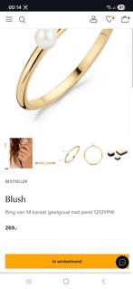 14 k gouden ring van bijenkorf maat 52 (16,5mm), Ophalen of Verzenden, Dame, Goud, Goud