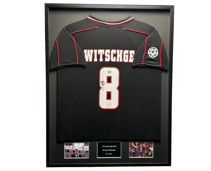 Richard Witschge AFC Ajax 98/99 Ingelijst uit shirt, Verzamelen, Sportartikelen en Voetbal, Nieuw, Shirt, Ajax, Ophalen of Verzenden