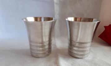 Franse, verzilverde bekers | 2 stuks € 16,= 1 voor € 9,= beschikbaar voor biedingen