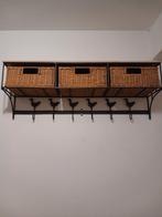 Kapstok met 3 opbergmanden en 6 haken alleen ophalen, Huis en Inrichting, Woonaccessoires | Kapstokken, Ophalen, Hout, Wandkapstok