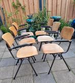 Set van 6 Vintage Stoelen met Armleuningen, Ophalen, Gebruikt, Bruin, Vijf, Zes of meer stoelen