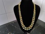 Mooi ketting geslepen glaskralen zie foto's, Ophalen, Nieuw, Geel, Overige materialen