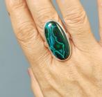 925 zilveren ring met natuurlijke Malachiet Chrysocolla, Sieraden, Tassen en Uiterlijk, Ringen, O.T., Nieuw, Ophalen of Verzenden