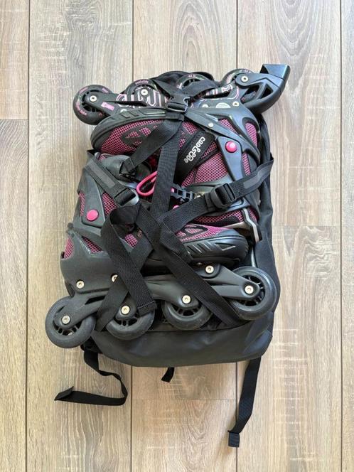 Inline skates set black/pink - Inline skates set black/pink, Sport en Fitness, Skeelers, Zo goed als nieuw, Inline skates 4 wielen