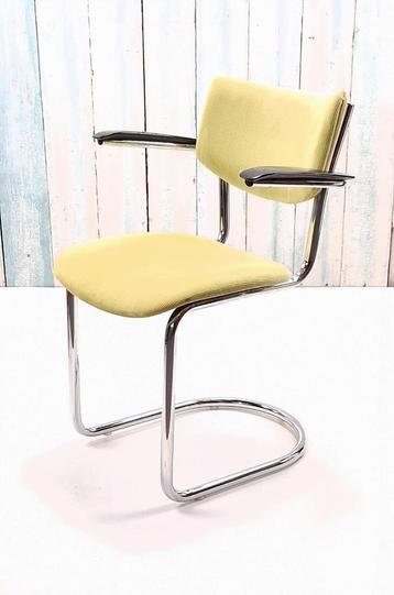Vintage eetkamerstoelen met buisframe Gispen 2001 beschikbaar voor biedingen