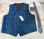 Heren Mannen 2xl xxl Vest stropdas zakdoek pak blauw set, Blauw, Nieuw, Overige maten, Ophalen of Verzenden