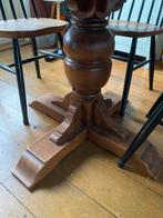 Oerdegelijke ronde eikenhouten uitschuifbare tafel, Huis en Inrichting, Gebruikt, 100 tot 150 cm, 200 cm of meer, Ophalen of Verzenden