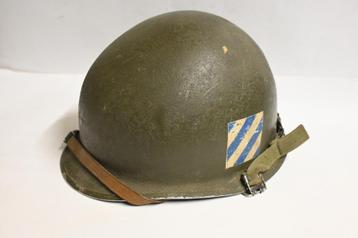 M1 helm us army oude belgische repaint 3rd inf div amerika  beschikbaar voor biedingen