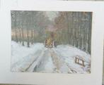 Louis Apol " Winterscene " gouache op karton, Verzenden