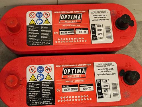2x Optima Red Top 6V Accu (RTS 2.1) – bijna nieuw, Auto diversen, Overige Auto diversen, Ophalen of Verzenden