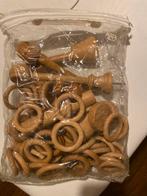 Houten Gordijnringen en Eindstukken, Minder dan 50 cm, Gebruikt, Beige, Ophalen of Verzenden