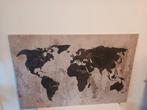 Wereldkaart Print op Canvas, Huis en Inrichting, 50 tot 75 cm, Ophalen of Verzenden, 50 tot 75 cm, Print