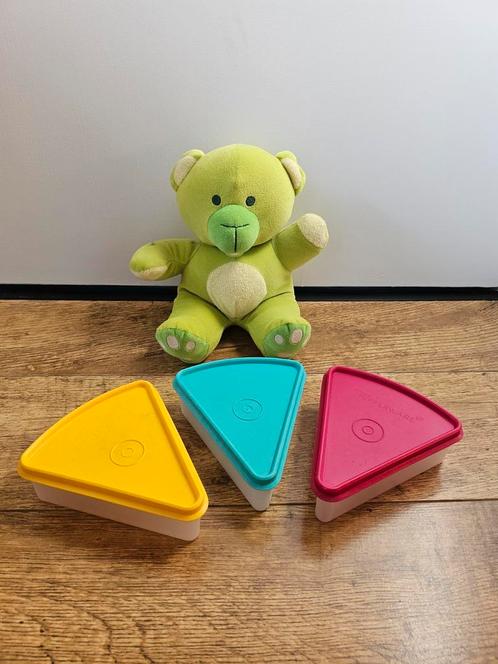 Tupperware driehoek bakjes taartbakjes, Huis en Inrichting, Keuken | Tupperware, Nieuw, Bak of Kom, Geel, Groen, Ophalen of Verzenden