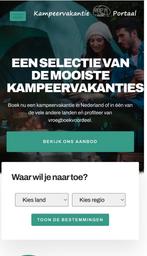 Affiliate website webshop kampeer vakanties, Ophalen of Verzenden