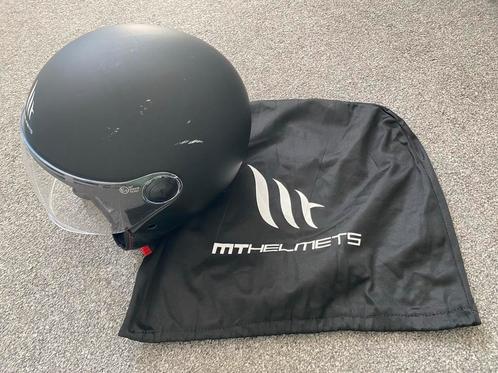 Scooterhelm met tasje maat M 57-58 cm, Fietsen en Brommers, Brommerhelmen, Zo goed als nieuw, Medium, Ophalen of Verzenden