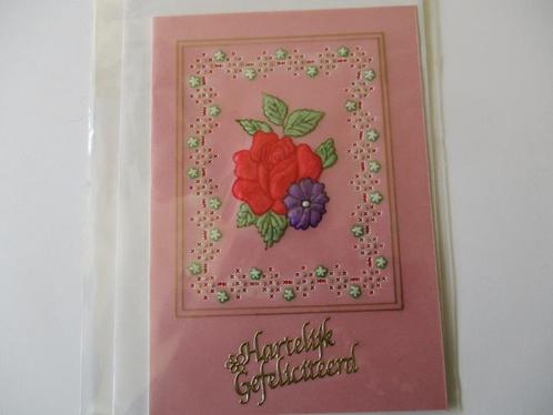 nr 127 pergamano felicitatie kaart, Hobby en Vrije tijd, Kaarten | Zelfgemaakt, Nieuw, Overige thema's, Ophalen of Verzenden