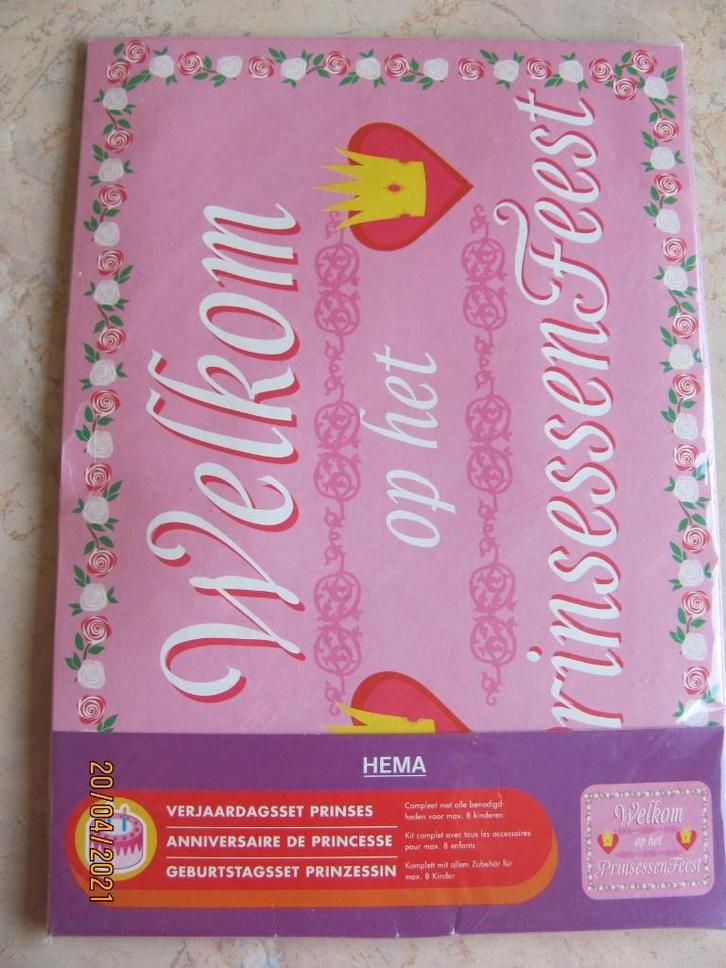 NIEUW in verpakking HEMA Prinses FEESTPAKKET 8 pers 29-delig, Kinderen en Baby's, Speelgoed | Educatief en Creatief, Nieuw, Knutselen
