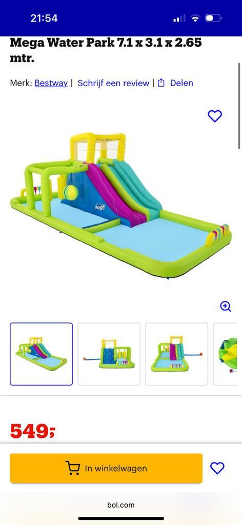 Bestway mega waterpark glijbaan, Kinderen en Baby's, Speelgoed | Buiten | Speeltoestellen, Zo goed als nieuw, Ophalen