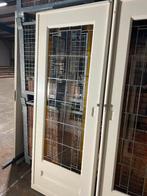 Antieke ensuite / schuifdeuren met glas in lood motief, Doe-het-zelf en Verbouw, Deuren en Horren, Ophalen, Gebruikt, 120 cm of meer