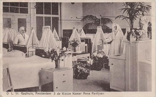 AY223 Amsterdam Gasthuis  interieur 3e klasse 1929, Verzamelen, Ansichtkaarten | Nederland, Gelopen, Noord-Holland, 1920 tot 1940