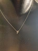 Waterdichte ring en ketting set - Letter F zilver, Ophalen of Verzenden, Zo goed als nieuw, Zilver, Zilver
