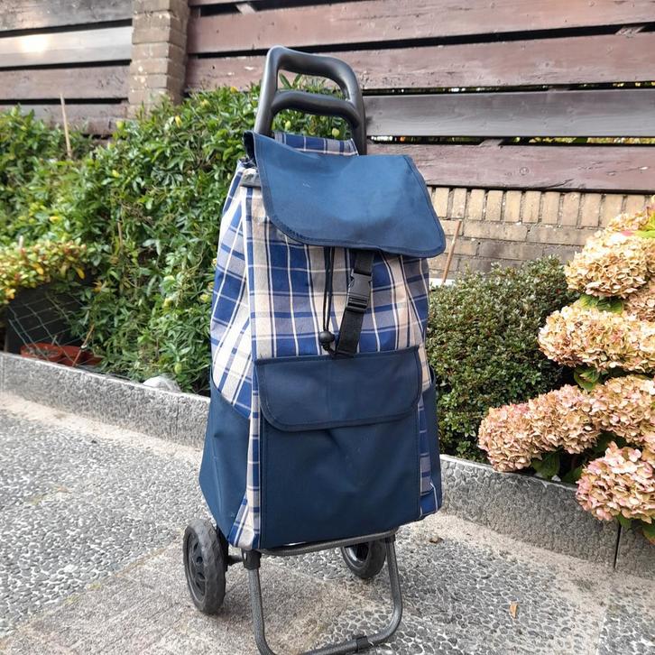 Boodschappenkar-/trolley, Sieraden, Tassen en Uiterlijk, Tassen | Reistassen en Weekendtassen, Zo goed als nieuw, Blauw, Minder dan 40 cm