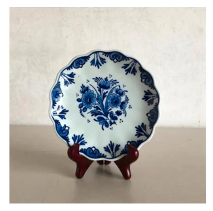 Delfts Blauw Schotel/Wandbord - Handgeschilderd Bloem, Antiek en Kunst, Antiek | Keramiek en Aardewerk, Ophalen of Verzenden