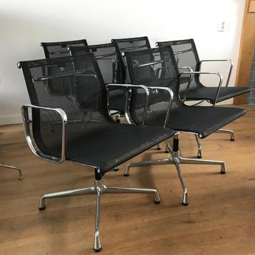 8 IZGS Vitra EA 108 stoel zwart netweave chroom draaibaar beschikbaar voor biedingen
