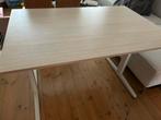 Verstelbaar bureau 120 bij 80 cm licht houten blad Ahrend, Huis en Inrichting, Ophalen, In hoogte verstelbaar, Gebruikt, Bureau