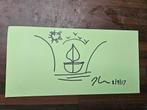 Jeff Koons doodle gesigneerd & gedateerd., Ophalen of Verzenden