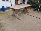 Robuuste tafel van steigerhout afm. 195 x 103 cm., Tuin en Terras, Tuintafels, Ophalen, Gebruikt, Rechthoekig, Hout