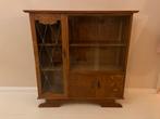 Houten dressoir retro, boekenkast met glas in lood, Antiek en Kunst, Antiek | Meubels | Kasten, Ophalen