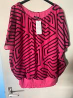 Fuchsia roze met zwart shirt xl, Kleding | Dames, Grote Maten, Ophalen, Nieuw, Roze
