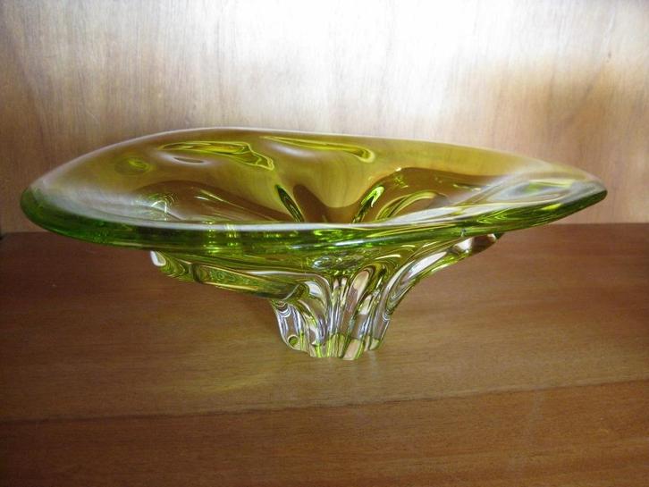 Schaal Chribska Boheems kristal glas Josef Hospodka, Antiek en Kunst, Antiek | Glas en Kristal, Ophalen of Verzenden