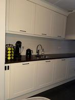 Crème keuken met donker blad, Ophalen, Gebruikt, Wit, Hoekkeuken