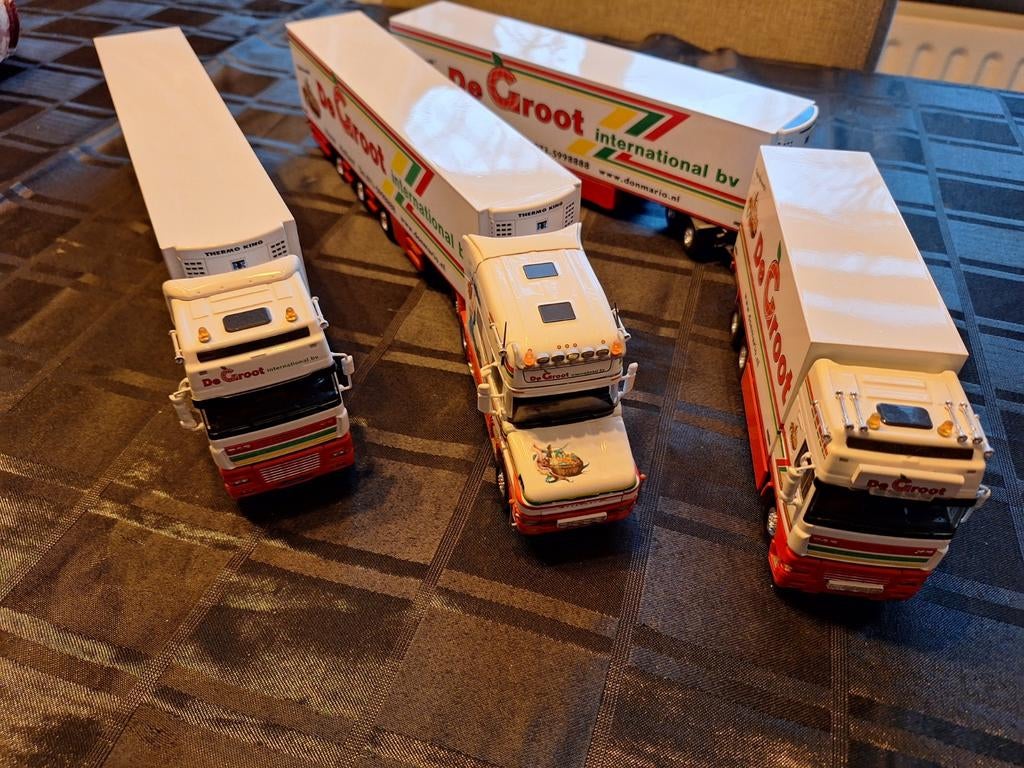 Tekno de Groot (alleen als set), Hobby en Vrije tijd, Modelauto's | 1:50, Ophalen of Verzenden, Zo goed als nieuw, Bus of Vrachtwagen