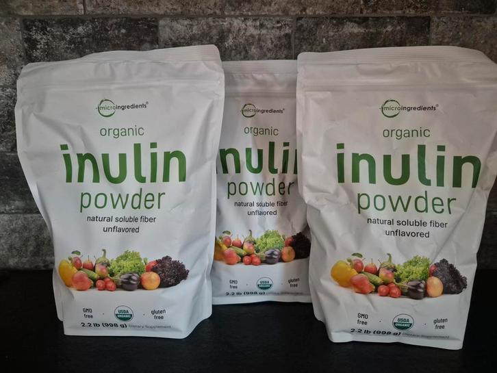 3 pas aangeschafte zakken à 998 gram bio inuline poeder, Diversen, Levensmiddelen, Ophalen of Verzenden