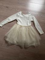 Witte feestjurk meisje gouden bandje maat 122, Ophalen of Verzenden, Zo goed als nieuw, Meisje, Jurk of Rok